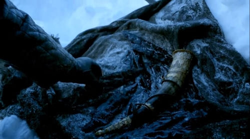 Game of Thrones Screen-Used Dragonglass Arrowhead Installation Display